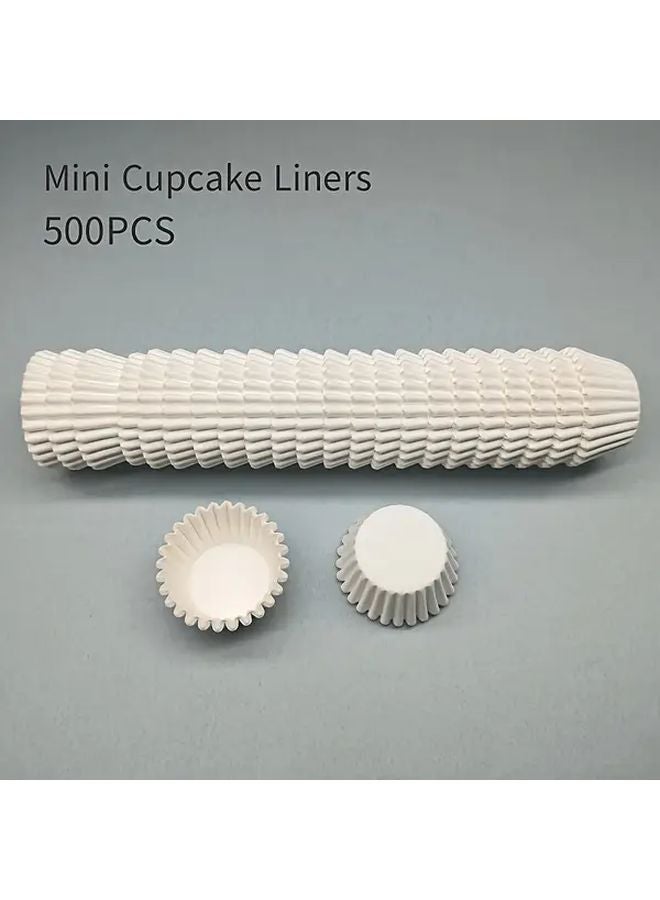 White 250PCS Mini Baking Cups Paper Liners Multipack For Cupcakes Muffins Holiday Themes - Image 5